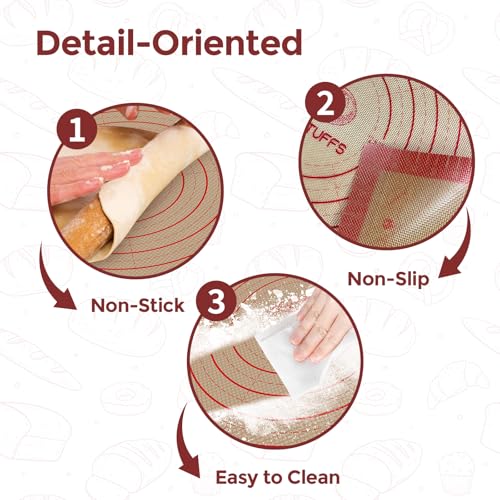 Sourdough Silicone Bread Sling Set with Pastry Mat (Red / 3Pack Pastry Mat＆Bread Sling)