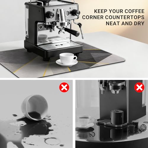 Coffee Mat 19x12 Inch (Gray Geometric / 19" x 12")