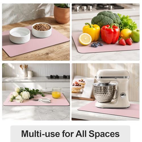 Dish Drying Mat for Kitchen Counter (Pink / 16" x 24")