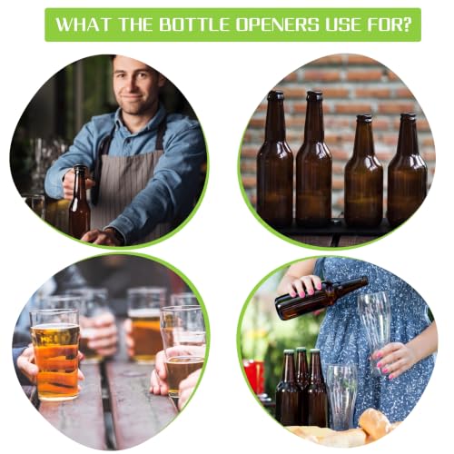 50 Pcs Bottle Openers Stainless Steel Flat Bottle Opener Bulk 3.4 x 1.3 Inches Bartender Beer Key Soda Can Mini Speed for Kitchen (Black)