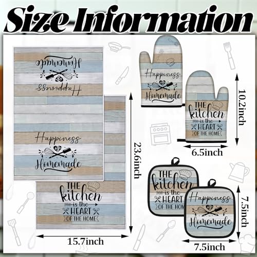 6 Pcs Farmhouse Kitchen Decor Accessories Set (Brown Green / Kitchen)