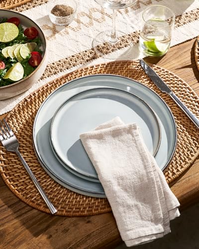 Annecy 16 Piece Dinnerware Set with Pasta Bowls (Grey Blue / Service for 4 (Include Pasta Bowls))