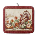 Rustic Turkey Dish Drying Mat for Kitchen Countertop 16x18 inch Fall Thanksgiving Pumpkin Sunflowers Harvest Dish Drainer Mats Fast Drying Farmhouse Country Style Dish Drying Pad Holiday Decor (18" x 16")
