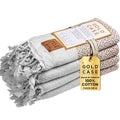 Gold CASE Turkish Hand Towels for Bathroom & Kitchen (Salmon / 20x40"-Aphrodite)