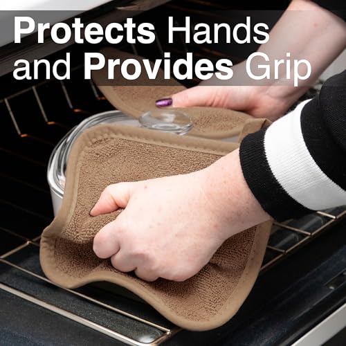 Terry Potholder & Hot Pad (4-Pack / Mocha Brown)