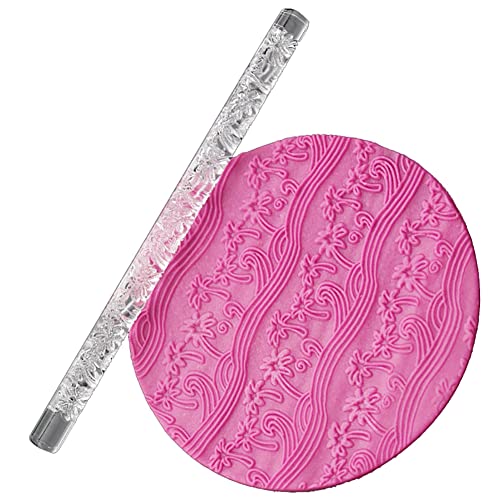Acrylic Rolling Pin with 28 Patterns (52012 Coconut Tree Beach)