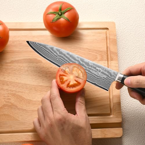 Damascus Kitchen Knife Set 14 Pieces with Shears & Sharpener (Black / 14 Pieces)