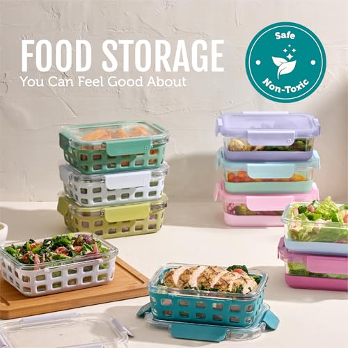 Duraglass 3.4 Cup Glass Meal Prep Containers (Melon / 3.4 Cup)