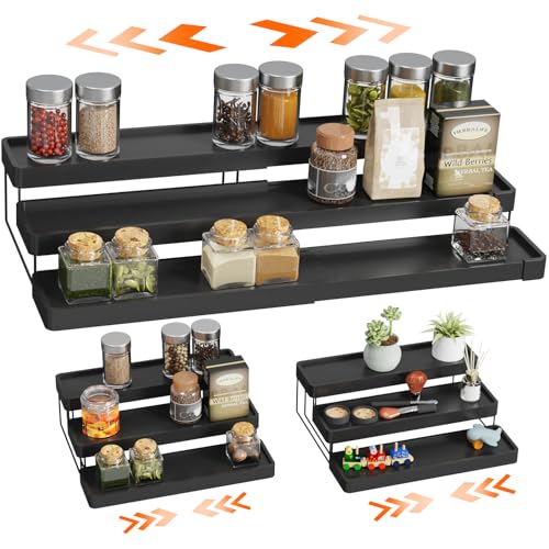 Expandable Spice Rack Organizer (Black / 1 Pack)
