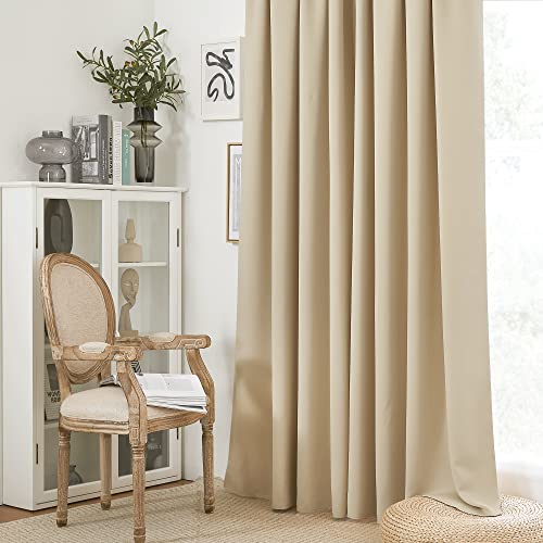Curtains for Bedroom Living Room Nursery Office 72 inches Long (Biscotti Beige / 34"W x 72"L (Pack of 2))