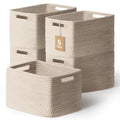5 Pack Woven Storage Baskets (Khaki)