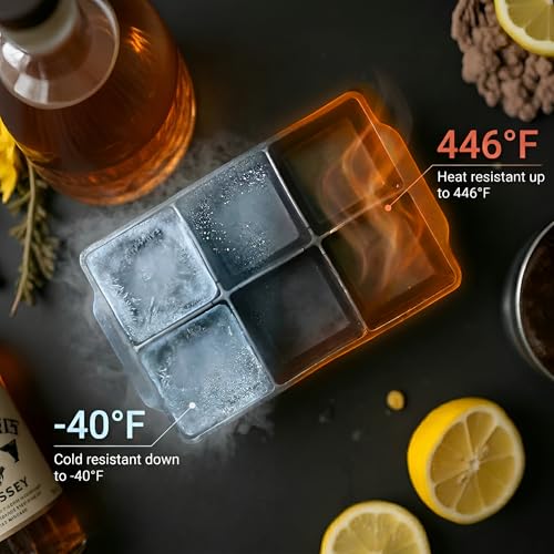 Large Silicone Ice Cube Tray (Black / 2-Pack)