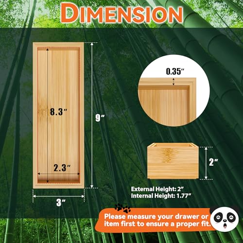 Bamboo Kitchen Drawer Organizer (9 x 3 x 2 Inch / Yellow)
