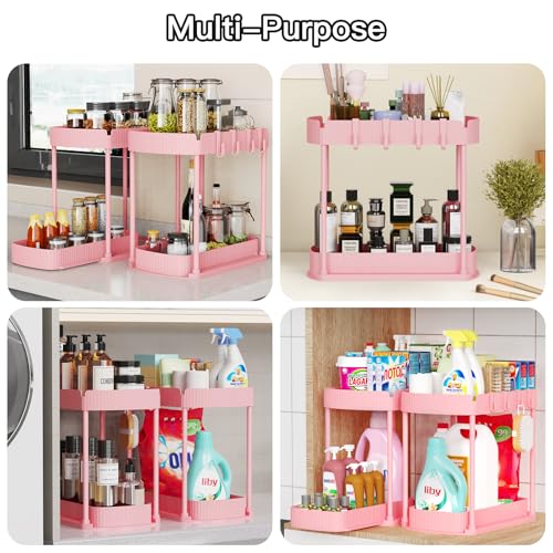 2 Packs Under Sink Pull (Pink / 12.8 Inch)