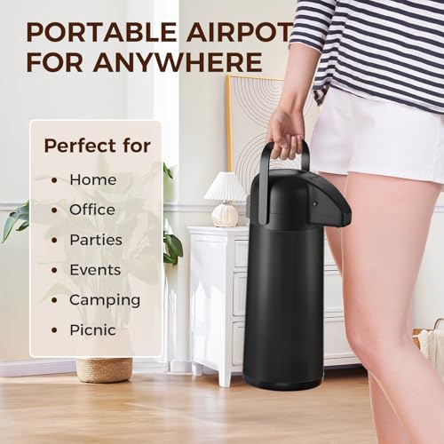 Coffee Carafe for Keeping Hot (Black / 102 Ounces)