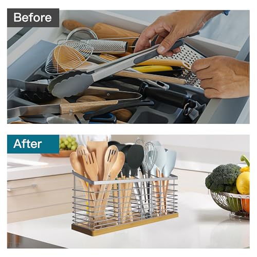 Extra Large Kitchen Utensil Holder (Silvery)