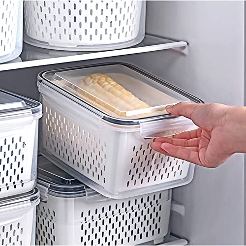 3Pack Fridge Food Storage Container Set with Lids with Strainer