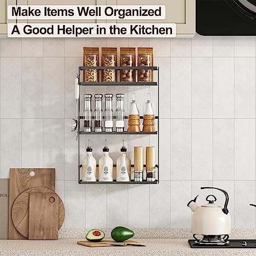 3 Tier Over Toilet Storage Shelf (Black / 3-Tier)