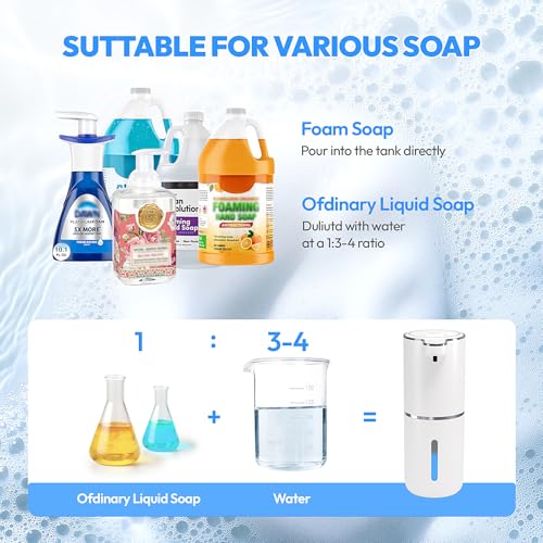2 Pack Automatic Foaming Soap Dispenser (White / Foam)