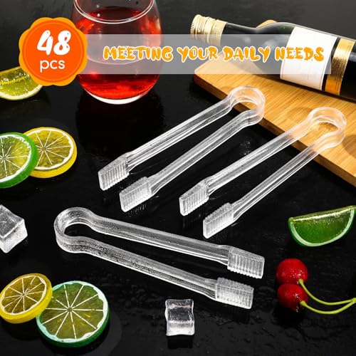 48 Pcs Plastic Buffet Serving Tongs 6.3 Inch One