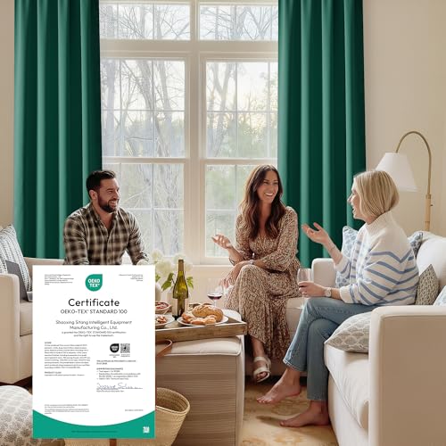 Bedroom Blackout Curtains 84 inches Long (100% Blackout - Dark Green / 42"W x 84"L (Pack of 2))