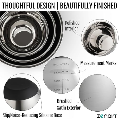 Stainless Steel Mixing Bowls with Glass Lids