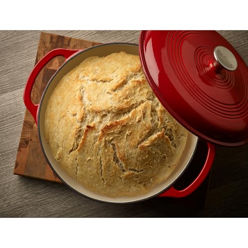 Enameled Cast Iron Round Dutch Oven (Red)