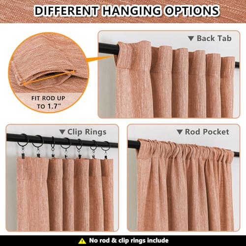 90 Inch Burnt Orange Curtains for Living Room (50"W x 90"L (Pack of 2) / Burnt Orange)