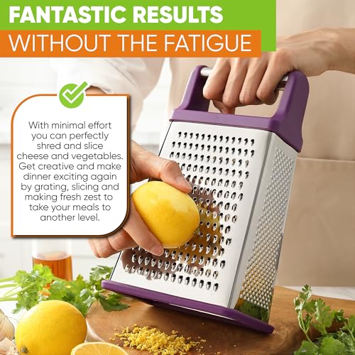 Stainless Steel XL Cheese Grater for Kitchen (Purple / XL)