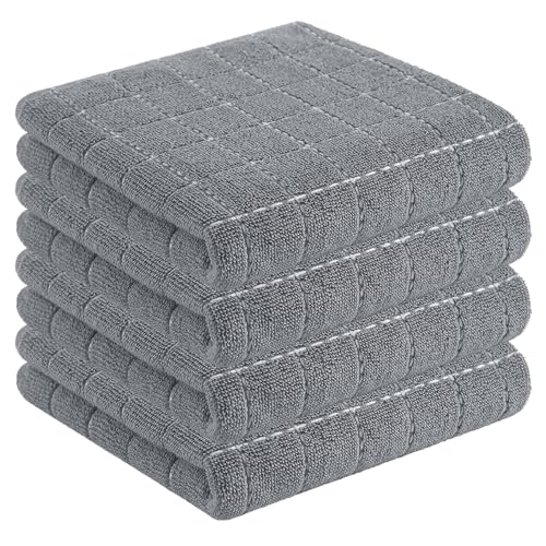 100% Cotton Terry Kitchen Towels (Grey / 13 X 28 - 4 Pack)