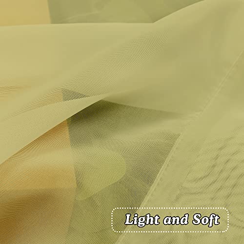 Mustard Yellow Sheer Curtains 45 Inches Long 2 Panels (Mustard Yellow / 42"W x 45"L (Pack of 2))