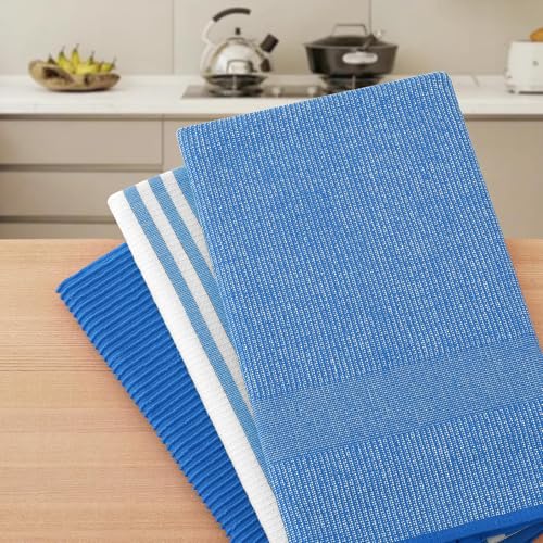Cotton 380 GSM Premium Kitchen Towels (Blueberry / 18" X 28" - 3 Pack)