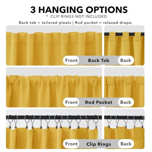 Blackout Curtains for Bedroom (Mellow Yellow / 42"W x 84"L (Pack of 2))
