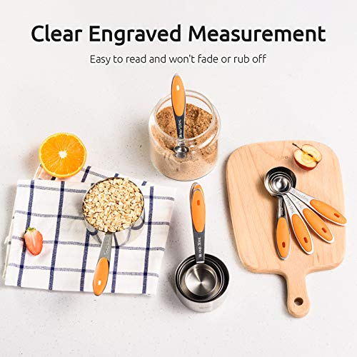 Measuring Cups Spoons Set (Orange)