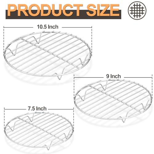 Round Cooking Rack (Silver / 10.5 + 9 +7.5 Inch)
