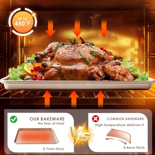Baking Sheet Pan Set of 3 (Rose Gold)