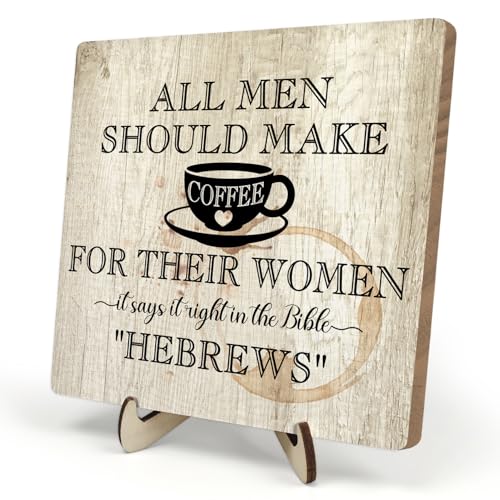 Coffee Bar Sign Plaque (Beige1 / 5.9 x 5.9 x 0.32 inches)
