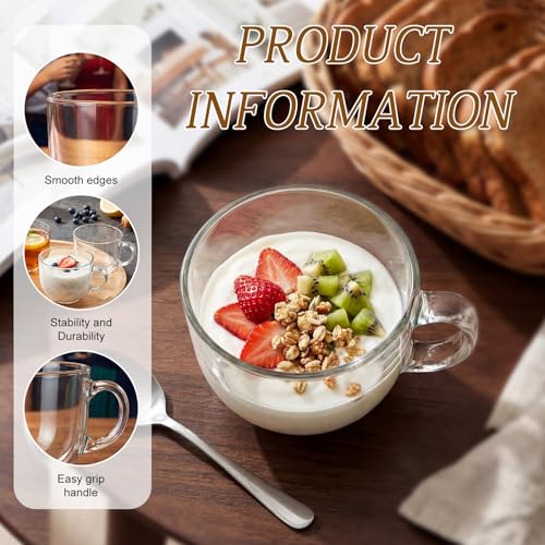 12 Pack Glass Coffee Mugs with Handles (Minimalist)