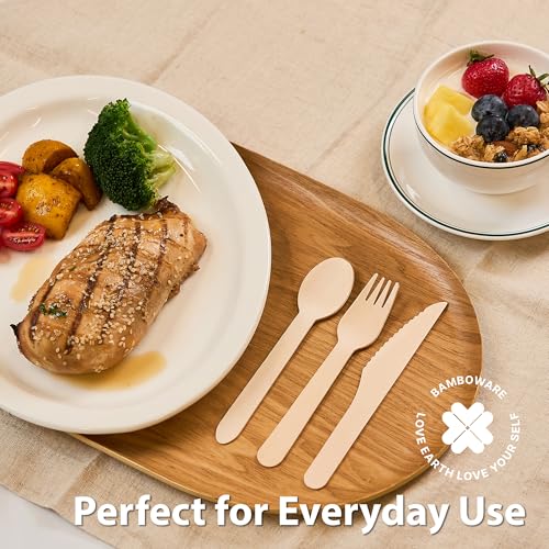 Wooden Cutlery Variety Pack 360pcs (150 forks, 120 spoons, and 90 knives)