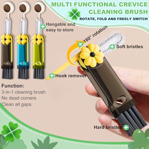 3 in 1 Cup Lid Cleaning Brush (Green, Blue, Gray(3pcs))