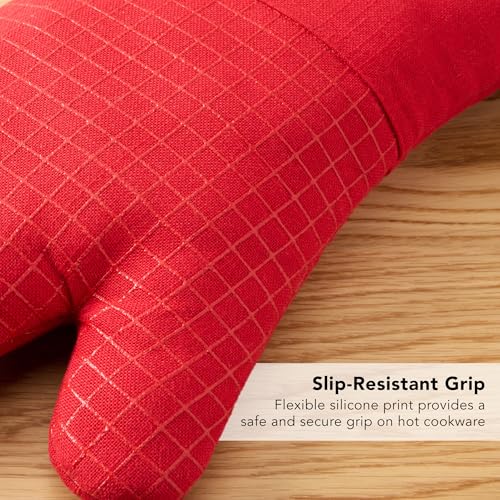 Gourmet Series Gridlines Oven Mitts 2 (Passion Red)