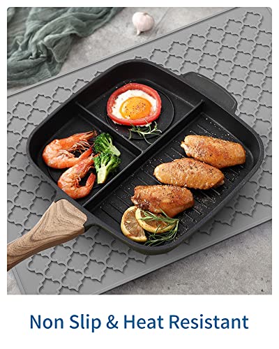 Dish Drying Mats for Kitchen Counter (Gray / 16" x 24")