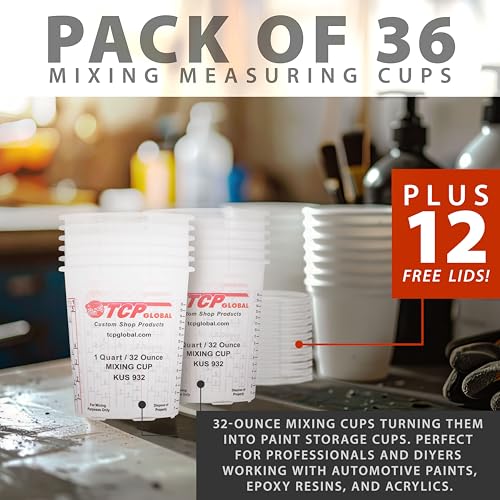 Paint Mixing Cups (36 Cups + 12 Lids)