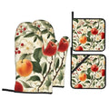 Apple Flower Oven Mitts & Potholder Set of 4 (Apple Flower)