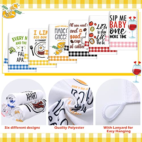 6 Pcs Funny Kitchen Towels with Sayings (Wacky)