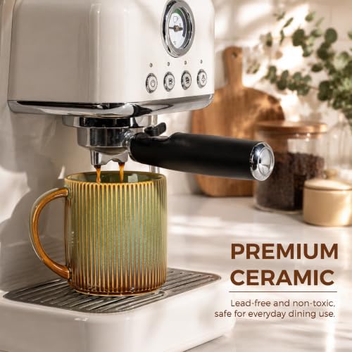 Ceramic Coffee Mugs Set of 4 (Sage Umber / 14 OZ (Set of 4))