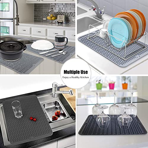 Silicone Dish Drying Mat (Grey / 18" x 16")