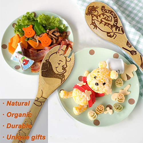 Wooden Spoons for Cooking Set of 5 (Winnie Bear)