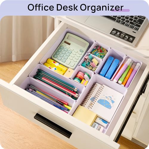 25 Pack Plastic Drawer Organizers with Non (Lilac)