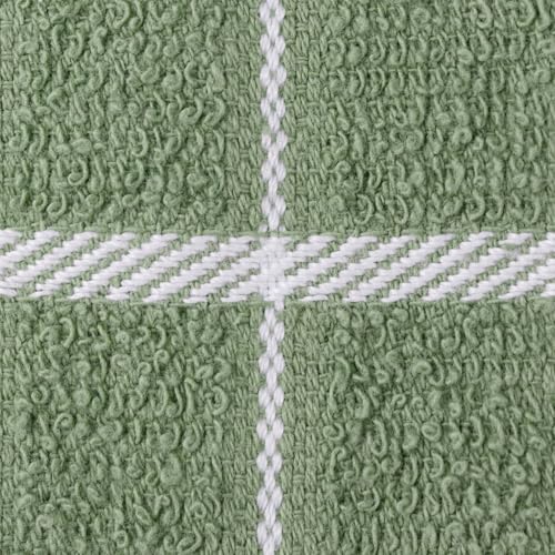 Premium Terry Check Kitchen Dish Cloths (Juniper / 6-Pack - Dish Cloths)